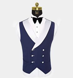 Navy-Blue-and-White-Tuxedo-Vest-WAistcoat--from-Gentlemansguru.com Navy Tuxedo Style Three-piece Suit For Formal Occasions, Navy Tuxedo For Formal Occasions, Classic Fitted White Vest, Navy Three-piece Tuxedo For Formal Occasions, Fitted White Classic Vest, Classic White Fitted Vest, White Fitted Vest For Formal Occasions, Tailored White Vest For Semi-formal Occasions, White Fitted Formal Vest