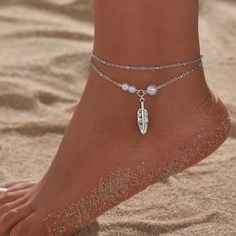 Elevate Your Accessory Game With This Stunning Set Of 2 Silver-Colored Anklets From Shein. These Anklets Are Perfect For Any Occasion And Feature A Lobster Closure For A Secure Fit. The Chain Style Is Chic And Versatile, With A Metal Feather Charm And 3 Faux Pearls Adding A Touch Of Elegance. Crafted From Alloy Metal, These Anklets Are Durable And Long-Lasting. Each Anklet Measures Approximately 8 Inches In Length (Measured End To End), With A 2.75-Inch Extender Included For A Customizable Fit. Metal Feather, Anklet Silver, Hand Knotted Necklace, Kendra Scott Earrings, Bear Necklace, Dangle Necklaces, Antique Brooches, Gold Diamond Earrings, Feather Charms