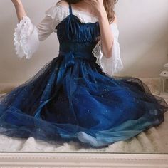 Gaun Abad Pertengahan, Skirt Maxi, Fairy Dress, Mode Inspiration, Looks Vintage, Fancy Dresses, Dream Dress, Blue Dress, Look Fashion