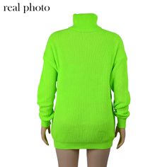 FREE SHIPPING Knitwear Turtleneck Autumn Winter Sweaters Neon Color OG0680 Casual Spring Turtleneck With Ribbed Cuffs, Casual High Neck Cozy Fit Sweater, Casual Winter Turtleneck With Ribbed Cuffs, Green Long Sleeve Turtleneck For Spring, Casual Cozy Fit Long Sleeve Turtleneck, Green Knit High Neck Top, Casual Stretch Turtleneck With Ribbed Collar, Green High Neck Sweater With Stretch, Green High Neck Knit Top