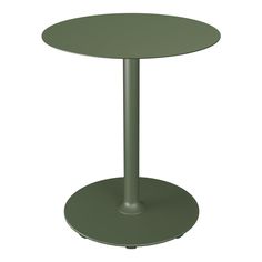 a round table with a metal base on an isolated white background