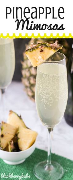 pineapple mimosa in a glass on a table