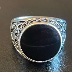 Condition: 100% Brand New And High Quality Material: S925 Silver, Obsidian Stone S925 Stamped Inside The Ring Main Stone: Obsidian Stone Size: 8 Color: Same As Pictures Gender: Unisex Package: 1x Ring #Obsidianring #S925ring #Obsidianjewelry #Menring #Rings Elegant Nickel-free Ring, Classic Black Nickel-free Ring, Formal Rings With Stamped 925 And Round Stone, Stamped 925 Rings For Formal Occasions, Formal Rings With Round Stone Stamped 925, Silver Obsidian, Obsidian Jewelry, Obsidian Ring, Obsidian Stone