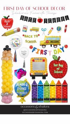 an advertisement for the first day of school decor