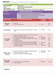 a sample lesson for students to use in the classroom, including an instruction manual and instructions