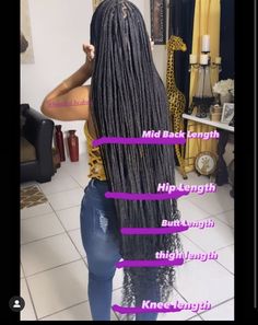 Different Box Braid Lengths, Hair Lengths Braids, Knotless Box Braids Price List, Hairstyles With One Bundle Of Braiding Hair, Different Type Of Braids For Black Women, Braiding Length Chart, Braiding Hair Length Chart, Part Guide For Braids, Knotless Box Braids Length Chart