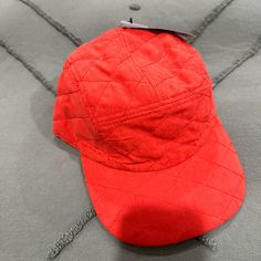 Nwt Red 5-Panel Hat, Diamond Quilted, Snap Back / Adjustable. Red Short Brim Baseball Cap For Outdoor, Trendy Red Outdoor Hat, Red Casual Baseball Cap For Winter, Casual Red Flat Cap, Trendy Red Flat Bill Hat, Trendy Red 5-panel Hat, Red Baseball Cap For Winter, Red 5-panel Baseball Cap For Streetwear, Red Winter Baseball Cap For Outdoor