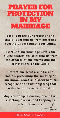 prayer for protection in my marriage