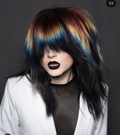 Creative Hair Color, Awesome Hair, Edgy Hair, Creative Hairstyles, Cool Hair, Colorful Hair, Hair Inspo Color, Rainbow Hair, Colored Hair