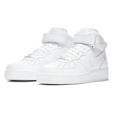 Nike Women's Air Force 1 '07 Mid 'Triple White' Dd9625-100 Size 7.5 + 8 Shoes Are Brand New And Have Never Been Worn. Shoes Come With The Original Box, Which May Show Mild To Moderate Amounts Of Wear From Handling. Nike Leather Sneakers, Black Air Force 1, Nike Leather, Black And White Nikes, Nike Air Force 1 07, Womens Training Shoes, Air Max Women, Nike Sneakers Women, Air Huarache