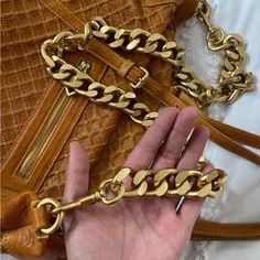 Brand New, Never Used. 25mm Gold High Quality Purse Chain Strap,Aluminum Alloy,Metal Shoulder Handbag Strap,Purse Replacement Chains,Bag Accessories. Chain Length 100 Centimeters Price Is For 2 Chain Straps (Purse Not Included) Gold Metal Bag For Everyday Use, Gold Shoulder Bag With Chain For Gift, Everyday Gold Shoulder Bag With Chain Strap, Gold Shoulder Bag With Chain Strap For Everyday, Trendy Gold Metal Bag, Gold Chain Link Shoulder Bag For Everyday, Everyday Metal Chain Bags, Gold Chain Shoulder Bag For Everyday, Everyday Chain Metal Bag