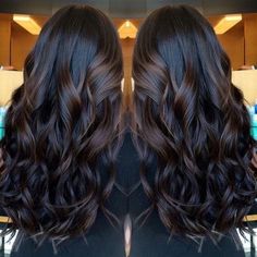 Warm Black Hair Color, Warm Black Hair, Dark Hair Color Ideas, Dark Hair Color, Winter Hair Colors, Amber Hair, Black Hair Balayage, Black Hair Color