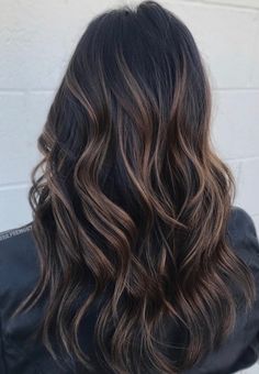 Dark brunette with subtle caramel bayalage Dark Brown Hair With Highlights, Dark Ombre Hair, Highlights For Dark Brown Hair, 60 Hairstyles, Chestnut Hair, Hair With Highlights, Brown Ombre Hair, Black Hair With Highlights