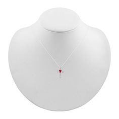 Features: Religious JewelryJewelry Closure: Spring Ring ClaspLink Construction: SolidSetting: ProngShape: CrossStone: RubyStone Cut: HeartStone Millimeter Measurement: 5 Mm Width, 5 Mm LengthMetal Color: WhiteChain Length: 18 InchChain Width: .7 MillimetersPendant Length: 19mmPendant Width: 14mmMetal: Sterling SilverChain Construction: RopeCare: Polishing ClothStone Type: 1 Lab Created RubyAuthenticity: Lab Created StoneBirthstone: July BirthstoneCountry of Origin: Imported Red Cross Necklace In Sterling Silver, Red Sterling Silver Cross Necklace, Red Gemstone Necklace For Valentine's Day, Sterling Silver Cross Necklace For Valentine's Day, Red Clavicle Chain Jewelry With Round Pendant, Red Clavicle Chain With Round Pendant, Red Cross Pendant Necklace Gift, Red Cross Pendant Necklace For Gift, Red Sterling Silver Necklace With Round Pendant