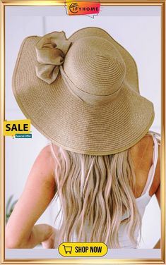 Khaki Ribbon Bow Decor Wide Brim Straw Hat Khaki Wide Brim Hat For Spring, Khaki Summer Hat For Spring, Summer Wide Brim Khaki Hat, Khaki Flat Brim Sun Hat For Summer, Khaki Wide Brim Sun Hat For Spring, Summer Khaki Sun Hat With Flat Brim, Khaki Beach Hats For Spring, Khaki Hat For Spring Vacation, Khaki Sun Hat For Beach Summer