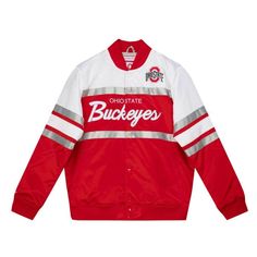 Showcase your favorite football team with this Ohio State Buckeyes jacket every Sunday, it's the perfect piece of gear for every game this season. $74.95 Football Jacket, Football Jackets, Ohio State Buckeyes, Team Names, Mitchell & Ness, Ohio State, Red Jacket, Football Team, Winter Coat