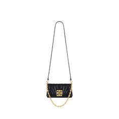 Givenchy shoulder bag in quilted leather  4G chain shoulder strap  Crossbody strap Can be worn as a shoulder or crossbody bag  Flap top with magnetic closure  Interior, one slip pocket  Approx. 5.5"H x 7.8"W x 2.3"D Made in Italy Luxury Quilted Wallet On Chain For Evening, Luxury Black Quilted Wallet On Chain, Black Quilted Wallet On Chain For Evening, Luxury Quilted Rectangular Wallet On Chain, Wallet On Chain, Quilted Leather, Crossbody Strap, Magnetic Closure, Givenchy