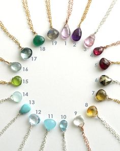 Birthday Gift • Tiny Gemstone Necklace • Layering Jewelry • Delicate Gemstone Drop • Bridesmaid Gift Single Stone Pendant, Crystal Aquamarine, Prom Hair Accessories, Layering Jewelry, Glowing Necklace, Jewelry Delicate, Necklace Layered, Tiny Charm, Necklace Layering