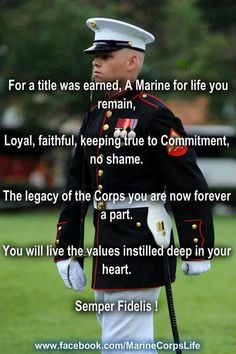 Espirit de Corps Military Life Quotes, The Few The Proud, Military Man, Marine Wife