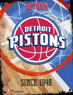 the detroit pistons basketball team poster