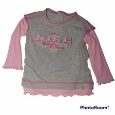 Nike Toddlers Girls Pink Top Casual Active Wear School Play Tee Size 18M. Vintage Nike Cotton Tops, Pink Nike Long Sleeve Tops, Nike Pink Long Sleeve Tops, Pink Long Sleeve Nike Tops, School Play, Pink Top, Pink Tops, Top Casual, Pink Girl