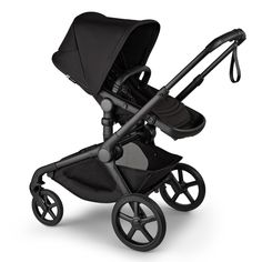 the buggy stroller is shown in black