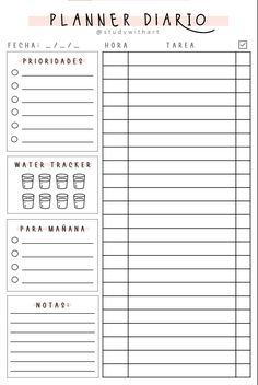 the printable planner diary is shown in black and white