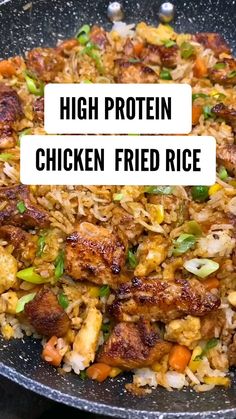 Keto Cooking Recipes Protein Recipes Dinner, Protein Chicken Fried Rice, Chicken Egg Fried Rice, High Protein Recipes Dinner, Protein Dinner Recipes, High Protein Chicken, Protein Meal Prep, Protein Meal Plan, High Protein Meal