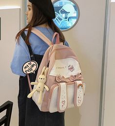 Lovely Ears Backpack PN5200 ●Size:38*32*13 cm ●Material :nylon (Please allow 1-3cm differs due to manual measurement.As different computers display colors differently,the color of the actual may vary slightly from the above images.Thanks for your understanding.) ●About Shipping: We attach great importance to the orders of each customer and parcel delivery. 1.Processing time: 2-3 business days. 2.Shipping time: 10-15 business days to US, please allow 3-4 weeks shipping to other country.(Shipping times can be affected by variable customs clearance times or public holidays.) Cute Nylon Student Backpack, Cute Nylon Backpack For Students, Kawaii Nylon Backpack For Everyday Use, Cute Nylon Backpack For Study, Pink Nylon Kawaii Backpack, Kawaii Nylon Backpack For Daily Use, Cute Nylon Backpack For Daily Use, Harajuku Style Nylon Backpack, Adjustable Straps Shoulder Bag For Back To School