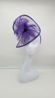 Elegant beautiful purple Fascinator! Classic style to go with a variety of outfits: bridesmaids,  cocktail party,  Kentucky Derby, Rehearsal dinner, Easter and church outfits.  Ones with hair clip and headband. Check our colors.  - Headband  - Ready to ship  - Lightweight - Free Shipping - Fast shipping - Customize by adding different color flowers and or feathers Check my store for styles and colors.  Hatsandpearls.etsy.com Reach out to me if you can't find what you are looking for.  I can make cake custom orders and help you style and match your outfit  Tag and share your pictures when you wear and style our hats.  Instagram: @hats_pearls Facebook: Hats Pearls Thank you for visiting and happy shopping! Purple Fascinator, Pink And Red Dress, Cake Custom, Kentucky Derby Fascinator, Large Brim Hat, Derby Fascinator, Types Of Hats, Bridal Hat, Tea Party Hats