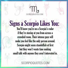 the zodiac sign for scorpio likes you