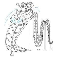 a drawing of two people riding on a roller coaster