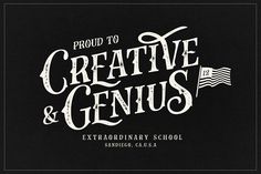 the logo for creative and genius, an extra ordinary school in san francisco, california