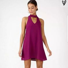 New With Tag Beautiful Dress. Sold Out Online. Size Xs! Gorgeous Dress!! Beautiful Color. Lulus Groove Thing Magenta Swing Dress. Mock Neck & Front Cutout Top. Love This Style! Really Wish I Could Wear It Myself, But I Ordered The Wrong Size . Back Keyhole Has Two Top Clasp Closures. Fully Lined. Bundle With Other Items In My Profile For Only One Shipping Fee Chic V-neck Mini Dress With Keyhole Back, Mini Dress With Keyhole Back For Brunch, Spring Cocktail Dress With Keyhole Back, Chic Spring Dresses With Keyhole Back, Chic Spring Dress With Keyhole Back, Spring Keyhole Back Mini Dress For Date Night, Spring Mini Dress With Keyhole Back For Date Night, Spring Keyhole Back Dress For Date Night, Brunch Mini Dress With Keyhole Back