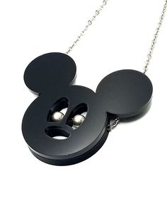 Mickey Mouse necklace in black plexiglass Black Plastic Jewelry Gift, Playful Black Adjustable Jewelry, Playful Black Jewelry For Gifts, Playful Black Jewelry For Gift, Mouse Necklace, Mickey Mouse Necklace, Pendant Necklaces, Necklace Etsy, Necklaces