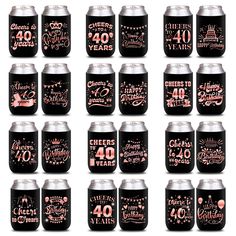 PRICES MAY VARY. 【40th Birthday Can Cooler Sleeves】: The 40th birthday can sleeves features a double-sided printed Cheers to 40 years sign and exquisite 40th birthday celebration patterns. This 40th birthday party favors can not only decorate a 40th birthday party but also be used on drinks for 40th birthday party, making it highly practical, which is an essential part of a 40th birthday party 【40th Birthday Party Favors】: Whether you are hosting a 40th birthday party in hot summer or cold winte Cheers To 80 Years, 40th Birthday Party Favors, Cheers To 40 Years, Cheers To 50 Years, Birthday Decorations For Women, Can Cooler, Birthday Party Favors, Birthday Party Supplies, Birthday Decorations