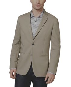 $139 Alfani Men's Luxe Stretch Sport Coat , Dark Sand , Size M 4900-726895014068 Fitted Khaki Sport Coat, Sport Coat, Vest Jacket, Mens Accessories, Mens Outfits, Best Deals, Free Shipping