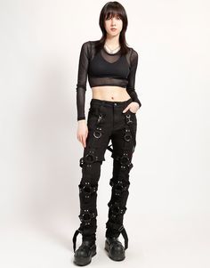 TRIPP NYC - THE HARNESS PANT Tripp Nyc, Face Cover, Unisex Fashion, Black Pants, Jumpsuit, Pants, How To Wear, Black, Clothes