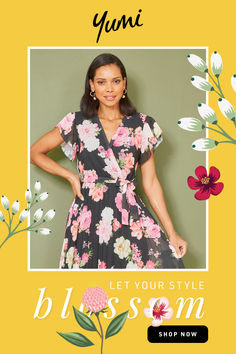 Get into floral this season for the perfect wedding guest look. This pleated number from Mela has a pretty and feminine feel, with frill sleeves, tie waist and wrap neckline. Style with some simple strappy heels and a matching bolero and stride into Summer. Chic Floral Dress With Surplice Neckline, Summer Floral Dress With Tie Waist For Garden Party, Elegant Floral Surplice Dress For Brunch, Elegant Floral Dress With Surplice Neckline For Brunch, Chic Floral Dress With Surplice Neckline For Brunch, Elegant Floral Dress With Surplice Neckline For Garden Party, Floral Print Dress For Summer Workwear, Summer Floral Dress For Work, Summer Floral Dress For Workwear