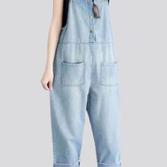 This summer. take it back to the 90s with our light wash loose jeans jumpsuit for women! This vintage-inspired piece is the perfect way to add a classic. timeless flair to your wardrobe. With features like suspenders closure. a light wash. and a baggy fit. this jumpsuit is sure to be a showstopper.Why It's the Epitome of ChicThis jumpsuit is the perfect way to bring a touch of nostalgia to your wardrobe. Its light wash gives it an effortlessly cool. vintage look. and its baggy fit is perfect for Trendy Light Wash Jumpsuits And Rompers For Spring, Spring Light Wash Relaxed Fit Denim Jumpsuit, Light Wash Relaxed Fit Denim Jumpsuit For Spring, Relaxed Fit Light Wash Denim Jumpsuit For Spring, Trendy Light Wash Overall Jumpsuits, Summer Wide Leg Medium Wash Denim Jumpsuit, Light Wash Wide Leg Denim Jumpsuit For Summer, Summer Light Wash Wide Leg Denim Jumpsuit, Denim Wide Leg Jumpsuits For Summer