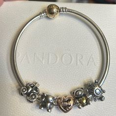 Perfect Condition! Comes With White Pandora Box. No Tarnishing At All. The Bangle Alone Costs Over $300. Most Of The Charms Where Limited Edition Or Discontinued. This Is A Killer Deal! Everything Is 100% Authentic Pandora With The Stamp. Bangle Size Is The 7.5 White Gold Charm Bracelet With Polished Finish As Gift, Luxury White Gold Charm Bracelet Gift, Fine Jewelry Charms Bracelets As Gift, Fine Jewelry Bracelets With Charms For Gift, White Gold Charm Bracelet Gift Fine Jewelry, White Gold Charm Bracelet For Anniversary, Luxury White Gold Bracelets With Charms, White Gold Fine Jewelry Charm Bracelet Gift, White Gold Bracelets With Polished Finish For Gift