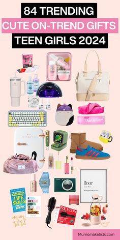 the top 84 gifts for teen girls in 2024, including an assortment of items and accessories Stuff For Teen Girls To Buy, Christmas List Ideas Teenage Girl 2024, Good Gifts For Teenage Girls Ideas, Christmas Wishlist 2024 Ideas, Birthday Gift For Friend Girl, Gifts For 17 Year Girl, Christmas Gifts For Teen Girls 2024