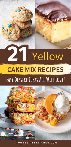 Turn a basic box of yellow cake mix into a variety of stunning desserts with these creative recipes. Explore how to make everything from soft cake mix cookies to a luscious lemon cobbler, perfect for any occasion. These ideas are not only easy but also budget-friendly, ensuring you can wow your guests without breaking the bank. How To Make Spice Cake From Yellow Cake, Butter Recipe Cake Mix Recipes, Yellow Cake Box Recipes, Yellow Cake Dessert Ideas, Things To Do With Yellow Box Cake, Yellow Cake Mix Cupcakes Doctored, Recipes With Boxed Cake, Dessert Made With Yellow Cake Mix Boxes, Yellow Box Cake Mix Recipes Ideas Easy