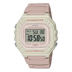 CASIO Fashion Stylish Sports 50m Waterproof Pink White Watch Digital W-218HC-4A2V Casio Digital, Digital Wrist Watch, Casio Vintage, White Watch, Pony Drawing, Unisex Watches, Casio G Shock, Square Watch, G Shock