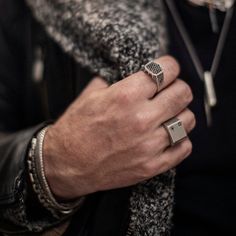 The Black Diamond Square Signet Ring– crafted from high-quality Sterling Silver, this ring is designed to last a lifetime. The sleek, modern design is accentuated by a beautiful brushed finish, while the Black Diamond adds a touch of luxury and symbolizes prosperity and strength. Sterling silver 925 Brushed finish 2.5mm Black Diamond Ring Face: 15mm by 15mm Thickness: 2 to 3mm Made in NYC Minimalist Oxidized Finish Signet Ring As A Gift, Minimalist Oxidized Signet Ring As Gift, Classic Engraved Stainless Steel Signet Ring, Modern Silver Diamond Ring For Everyday, Modern Stainless Steel Ring For Formal Occasions, Modern Stainless Steel Ring For Formal Events, Elegant Stainless Steel Signet Ring For Anniversary, Elegant Stainless Steel Signet Ring, Elegant Silver Stainless Steel Signet Ring