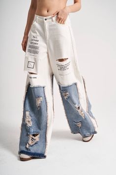 Wideleg patchwork white pants jean for women, denim for women, Vintage denim for women. ripped jeans. elastic and high waist YOU CAN CHOOSE 1 SIZE SMALLER You can choose 1 size smaller The waist is elastic. If you are not sure, you can choose one size smaller. SIZE 8 (LARGE): Waist Size:78 cm Hip:144cm Inner Leg: 80 cm Leg Length: 112 cm SIZE 6 (MEDIUM): Waist Size: 70 cm Hip:140cm Inner Leg: 80 cm Leg Length: 112 cm SIZE 4 (SMALL): Waist Size:62 cm Hip:136cm Inner Leg: 80 cm Leg Length: 112 cm Women Ripped Jeans, White Jeans For Women, Denim For Women, Womens White Jeans, Baggy Denim, Patched Jeans, Pantalon Large, Jeans For Women, High Waisted Trousers