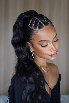 Rave Hair, Cheer Hair, Hairdos For Curly Hair, Work Hairstyles, Hair Ponytail Styles, Sleek Hairstyles, Ponytail Hairstyles, Up Hairstyles, Summer Hairstyles