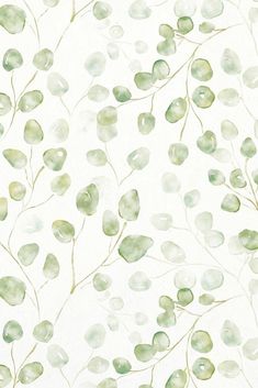 watercolor painting of green leaves on white background