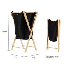 the folding chair is shown with measurements for each seat and back side, as well as an additional storage bag