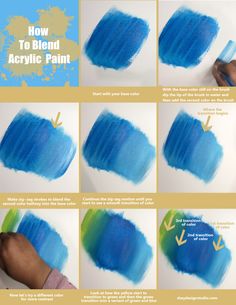 how to blend acrylic paint in photoshopped with brush and watercolor